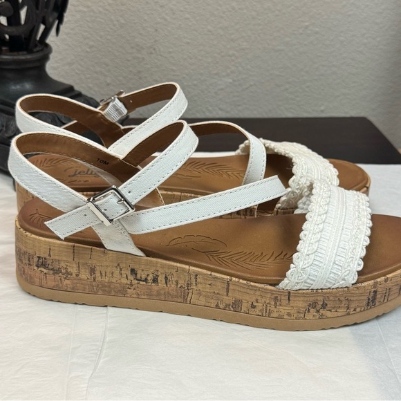 Jellypop White and Brown Strappy Sandals with Platform size 10M - Picture 4 of 9